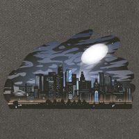 City Skyline Searchlight Cotton Canvas Backpack