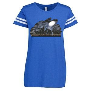 City Skyline Searchlight Enza Ladies Jersey Football T-Shirt