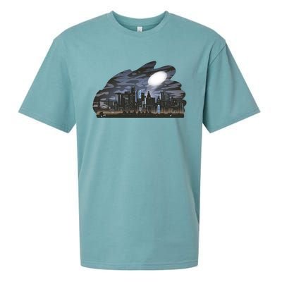 City Skyline Searchlight Sueded Cloud Jersey T-Shirt