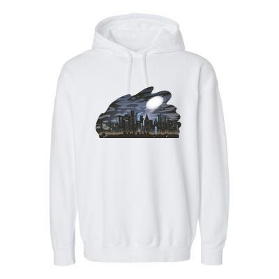 City Skyline Searchlight Garment-Dyed Fleece Hoodie