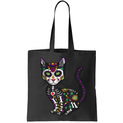 Cute Sugar Skull Mexican Cat Halloween Day Of The Dead Bag