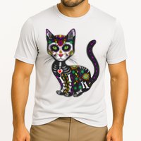 Cute Sugar Skull Mexican Cat Halloween Day Of The Dead Cooling Performance Crew T-Shirt