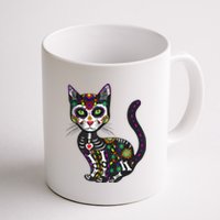 Cute Sugar Skull Mexican Cat Halloween Day Of The Dead Coffee Mug