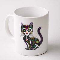 Cute Sugar Skull Mexican Cat Halloween Day Of The Dead Coffee Mug