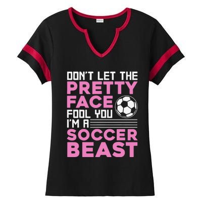 Cool Soccer Soccer Lover Player Sports Ladies Halftime Notch Neck Tee