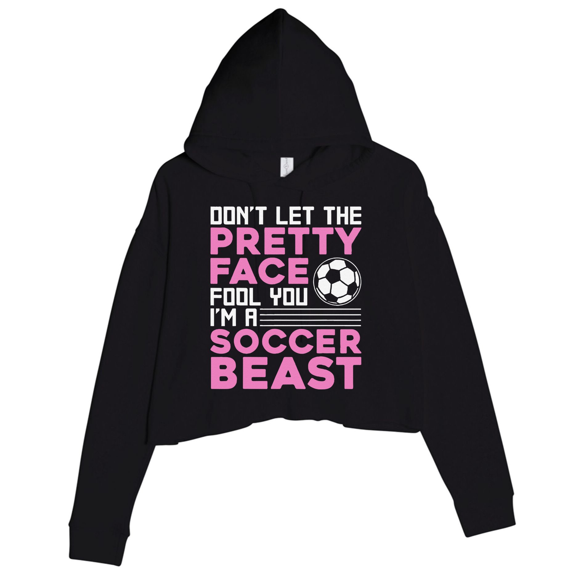 Cool Soccer Soccer Lover Player Sports Crop Fleece Hoodie