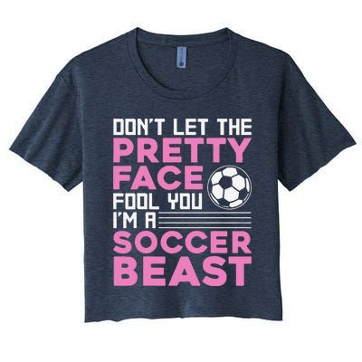 Cool Soccer Soccer Lover Player Sports Women's Crop Top Tee