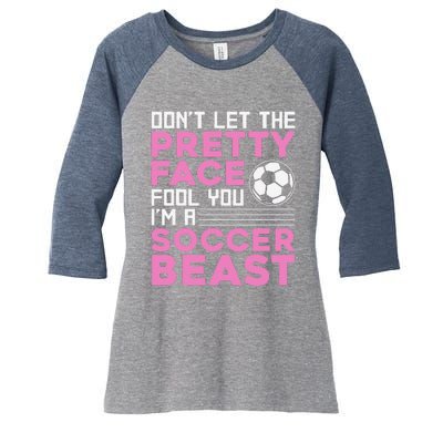 Cool Soccer Soccer Lover Player Sports Women's Tri-Blend 3/4-Sleeve Raglan Shirt