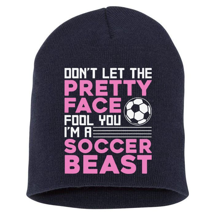 Cool Soccer Soccer Lover Player Sports Short Acrylic Beanie