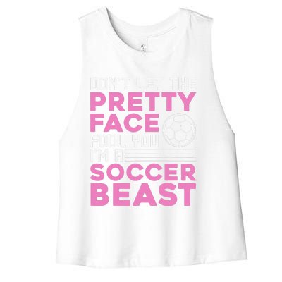 Cool Soccer Soccer Lover Player Sports Women's Racerback Cropped Tank