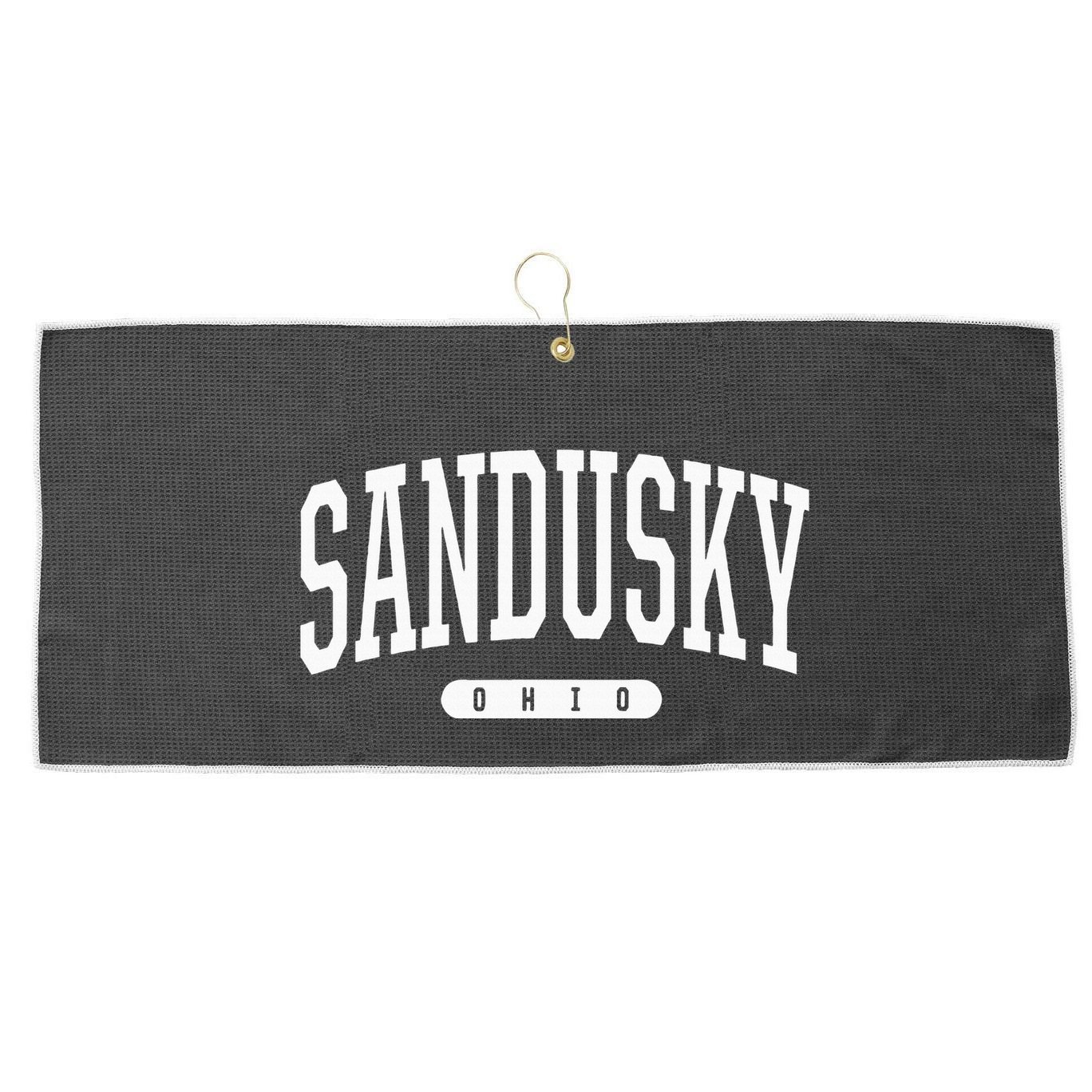 College Style Sandusky Ohio Souvenir Gift Large Microfiber Waffle Golf Towel