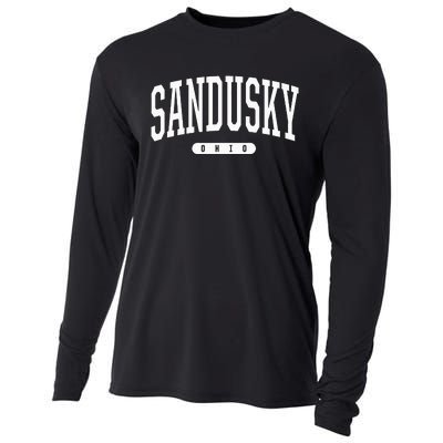 College Style Sandusky Ohio Souvenir Gift Cooling Performance Long Sleeve Crew