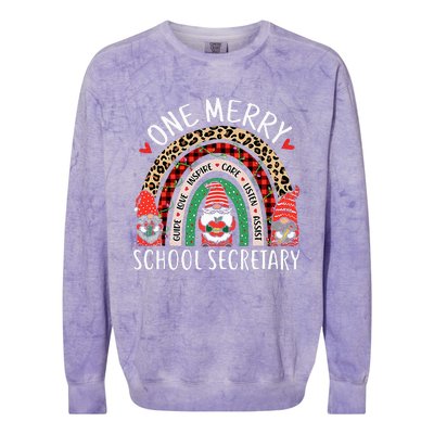 Christmas School Secretary Funny Gnomes School Secretary Colorblast Crewneck Sweatshirt