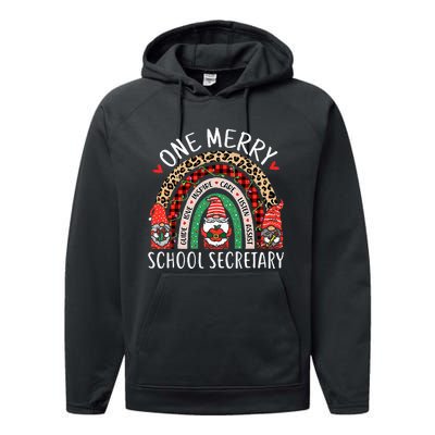 Christmas School Secretary Funny Gnomes School Secretary Performance Fleece Hoodie