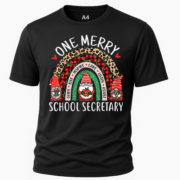 Christmas School Secretary Funny Gnomes School Secretary Cooling Performance Crew T-Shirt