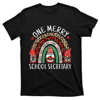 Christmas School Secretary Funny Gnomes School Secretary T-Shirt