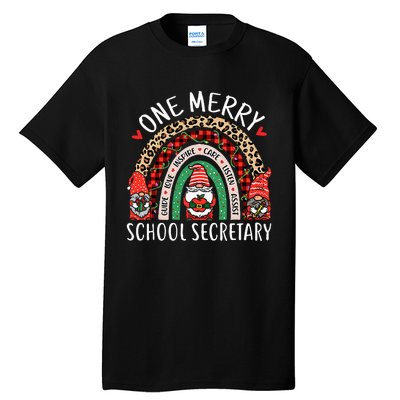 Christmas School Secretary Funny Gnomes School Secretary Tall T-Shirt