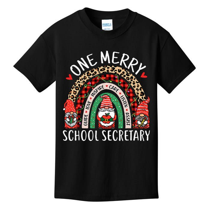 Christmas School Secretary Funny Gnomes School Secretary Kids T-Shirt