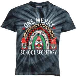 Christmas School Secretary Funny Gnomes School Secretary Kids Tie-Dye T-Shirt