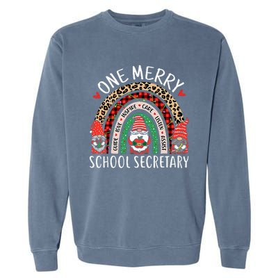 Christmas School Secretary Funny Gnomes School Secretary Garment-Dyed Sweatshirt