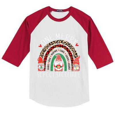 Christmas School Secretary Funny Gnomes School Secretary Kids Colorblock Raglan Jersey