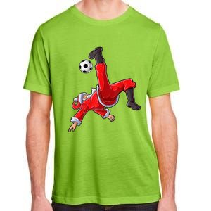 Christmas Santa Soccer Bicycle Kick Xmas Boys Men Ball Sport TShirt Adult ChromaSoft Performance T-Shirt