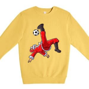 Christmas Santa Soccer Bicycle Kick Xmas Boys Men Ball Sport TShirt Premium Crewneck Sweatshirt