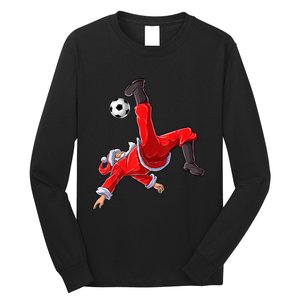 Christmas Santa Soccer Bicycle Kick Xmas Boys Men Ball Sport TShirt Long Sleeve Shirt