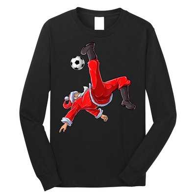 Christmas Santa Soccer Bicycle Kick Xmas Boys Men Ball Sport TShirt Long Sleeve Shirt