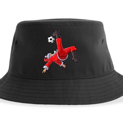 Christmas Santa Soccer Bicycle Kick Xmas Boys Men Ball Sport TShirt Sustainable Bucket Hat