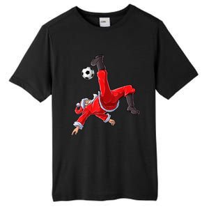 Christmas Santa Soccer Bicycle Kick Xmas Boys Men Ball Sport TShirt Tall Fusion ChromaSoft Performance T-Shirt