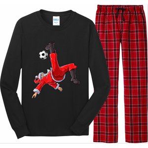 Christmas Santa Soccer Bicycle Kick Xmas Boys Men Ball Sport TShirt Long Sleeve Pajama Set