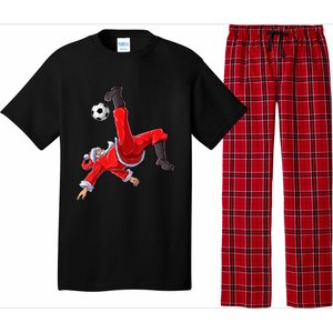 Christmas Santa Soccer Bicycle Kick Xmas Boys Men Ball Sport TShirt Pajama Set