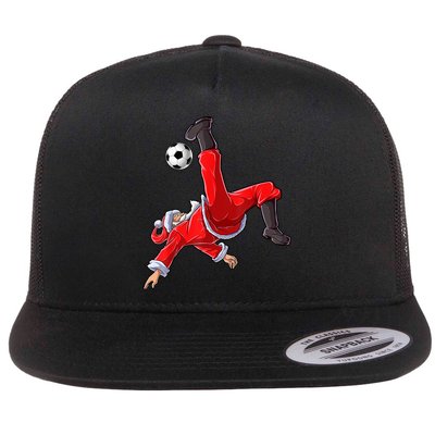 Christmas Santa Soccer Bicycle Kick Xmas Boys Men Ball Sport TShirt Flatbill Hat