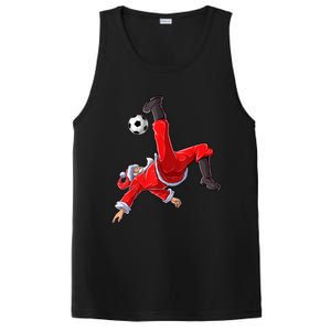 Christmas Santa Soccer Bicycle Kick Xmas Boys Men Ball Sport TShirt PosiCharge Competitor Tank