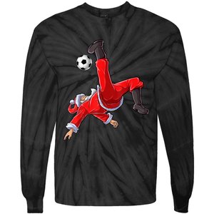 Christmas Santa Soccer Bicycle Kick Xmas Boys Men Ball Sport TShirt Tie-Dye Long Sleeve Shirt