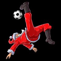 Christmas Santa Soccer Bicycle Kick Xmas Boys Men Ball Sport TShirt Zip Tote Bag