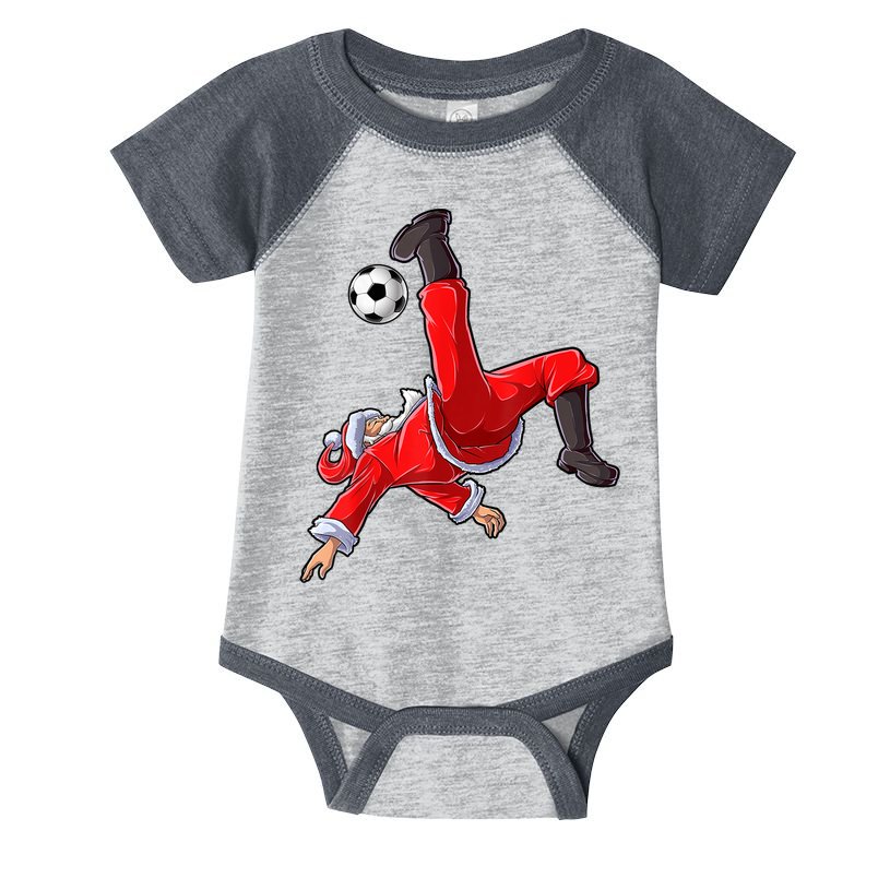 Christmas Santa Soccer Bicycle Kick Xmas Boys Men Ball Sport TShirt Infant Baby Jersey Bodysuit
