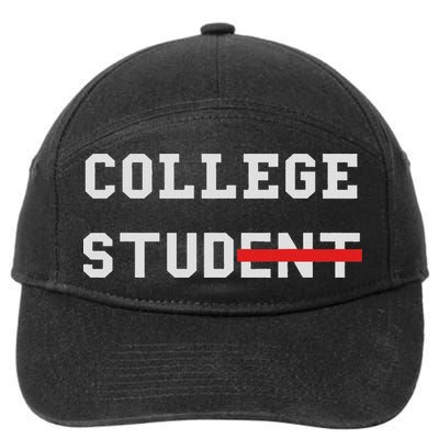 College Student Stud Funny College Gift 7-Panel Snapback Hat