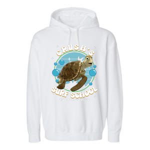 Crushs Surf School Ride The Current Crush Turtle Ride The Current Garment-Dyed Fleece Hoodie