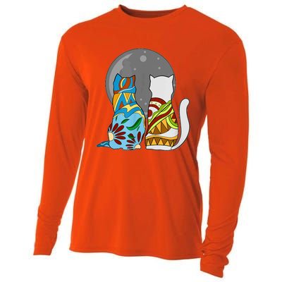 Cats Skeleton Skull Lovers I Day Of Dead I Sugar Cat Cooling Performance Long Sleeve Crew