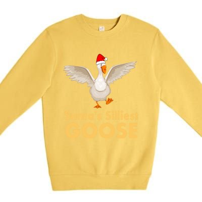 Cool Santas Silliest Goose Tacky Funny Christmas Duck Swans Gift Premium Crewneck Sweatshirt