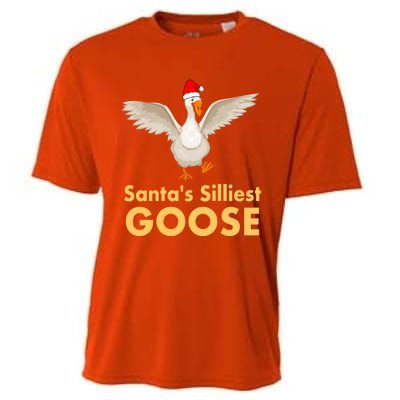 Cool Santas Silliest Goose Tacky Funny Christmas Duck Swans Gift Cooling Performance Crew T-Shirt