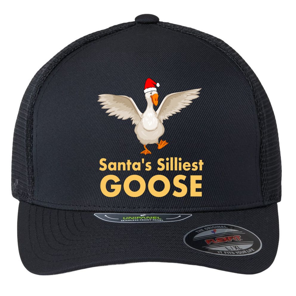 Cool Santas Silliest Goose Tacky Funny Christmas Duck Swans Gift Flexfit Unipanel Trucker Cap