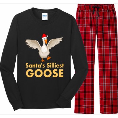 Cool Santas Silliest Goose Tacky Funny Christmas Duck Swans Gift Long Sleeve Pajama Set