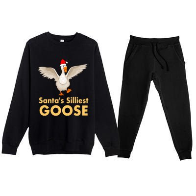 Cool Santas Silliest Goose Tacky Funny Christmas Duck Swans Gift Premium Crewneck Sweatsuit Set