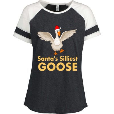 Cool Santas Silliest Goose Tacky Funny Christmas Duck Swans Gift Enza Ladies Jersey Colorblock Tee