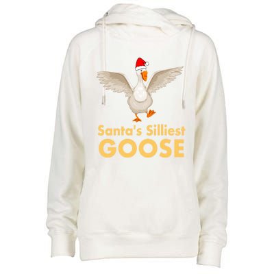 Cool Santas Silliest Goose Tacky Funny Christmas Duck Swans Gift Womens Funnel Neck Pullover Hood