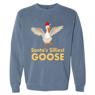 Cool Santas Silliest Goose Tacky Funny Christmas Duck Swans Gift Garment-Dyed Sweatshirt