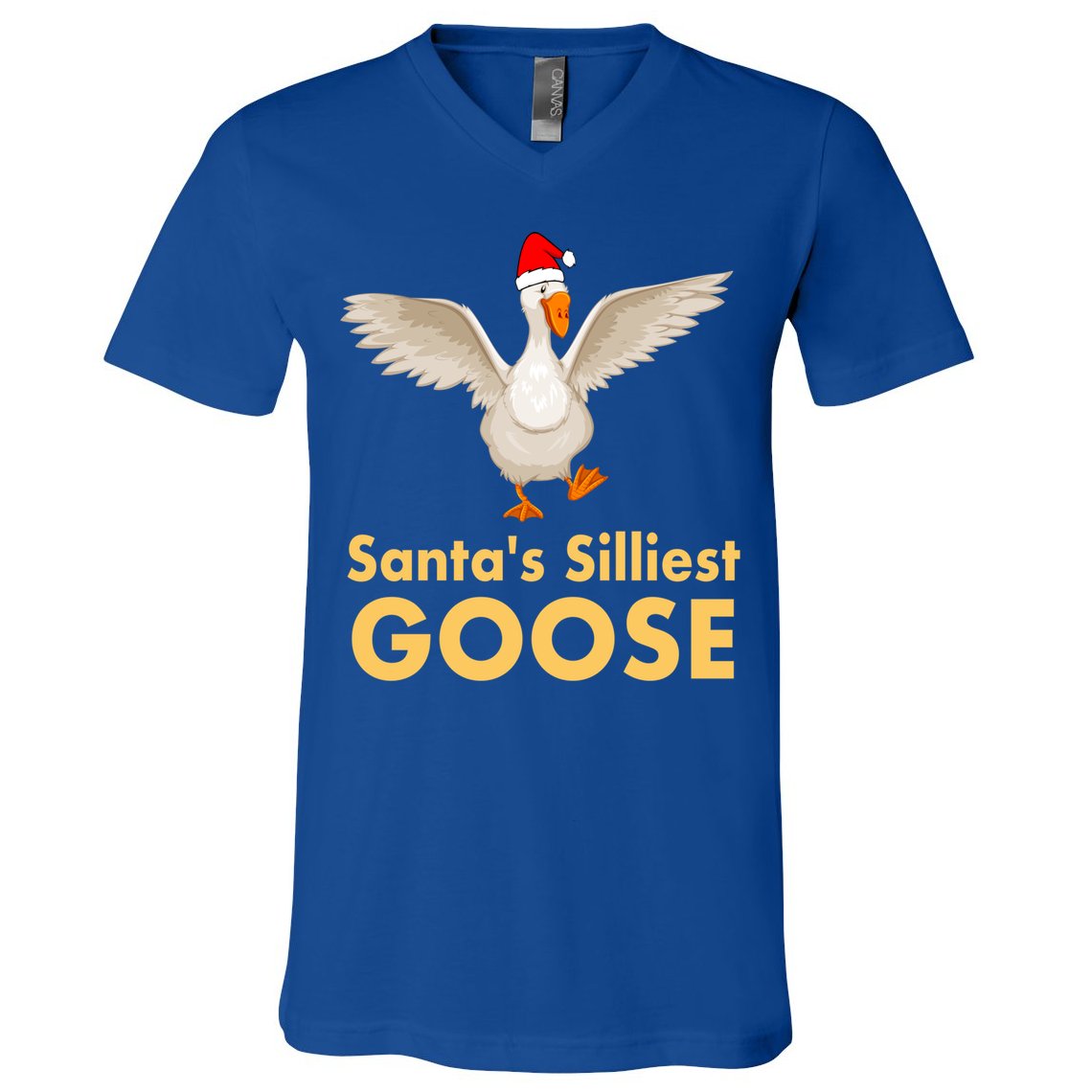 Cool Santas Silliest Goose Tacky Funny Christmas Duck Swans Gift V-Neck T-Shirt